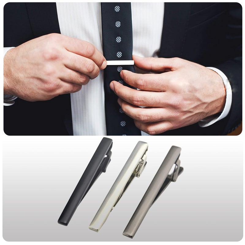 Geek-M Fashion Necktie Clips Tie Bar Clips Tie Pins Set for Men Pack of 3 (Style B) - Image 4